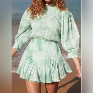 Loveshack Fancy jade mist damask dress- large